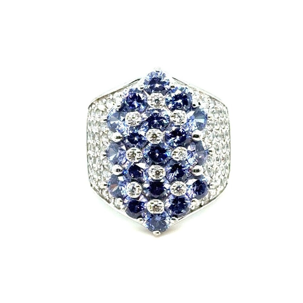 Sterling‎ Silver 925 Tanzanite/Cz Ring
